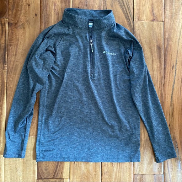 Columbia Boy’s Charcoal Quarter-Zip Pullover Shirt Size M Medium 10/12 - Picture 1 of 4